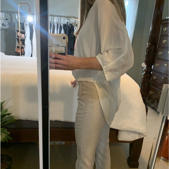 Oversized White Anthropologie Blouse - Picture 3 of 6